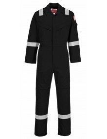 FR21 - Flame Resistant Super Light Weight Anti-Static Coverall - Black Clothing